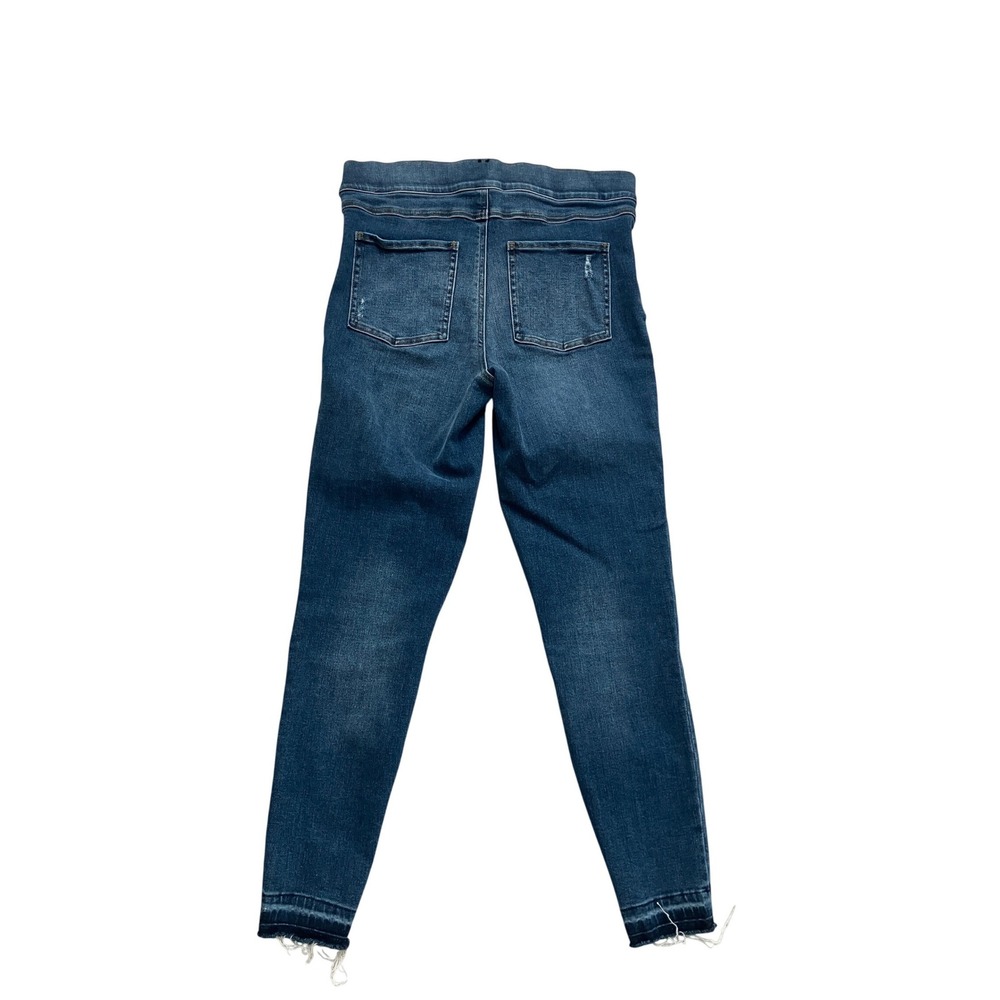 Spanx Jean-ish Ankle Leggings Medium Wash Distressed Raw Hem Skinny Jeans Size M - Picture 3 of 5